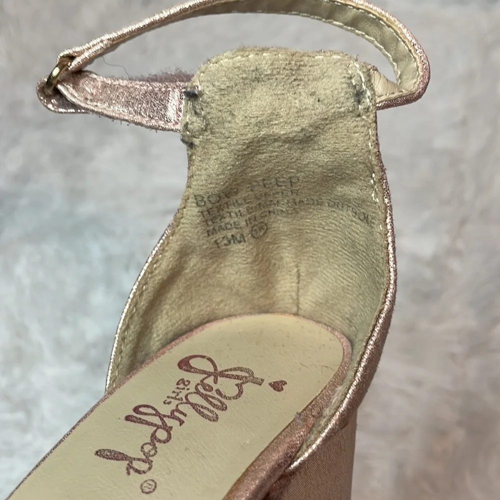 Jellypop Girls Heeled Open Toe Shimmer Bow Sandals, Size 13